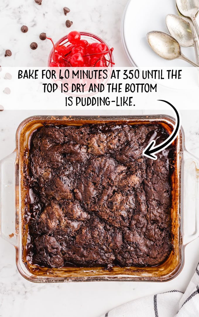 hot fudge sundae cake process shot