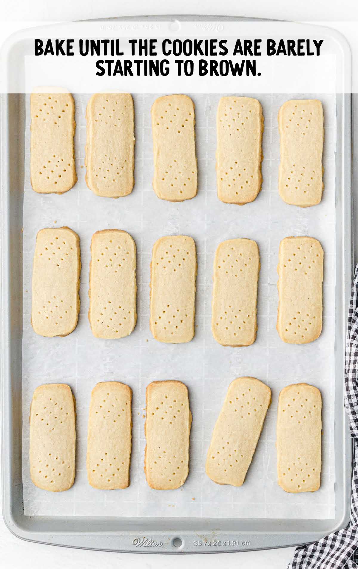 Shortbread Cookies baked on a baking sheet
