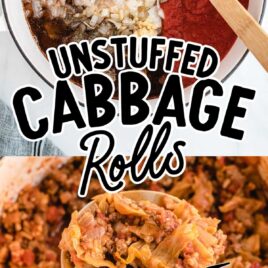 a spoonful of unstuffed cabbage rolls