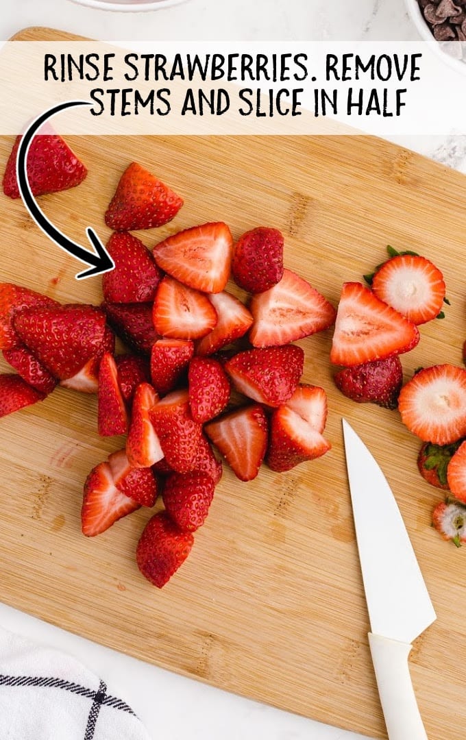 Chocolate Covered Strawberry Brownies process shot