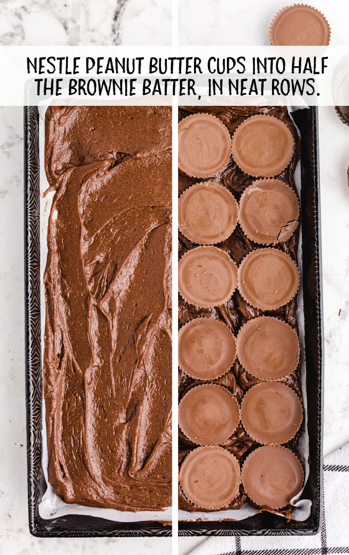 chocolate peanut butter brownies process shot