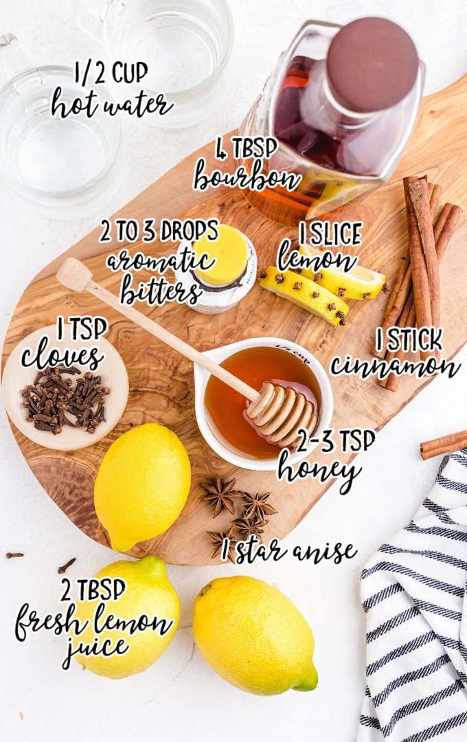 hot toddy raw ingredients that are labeled