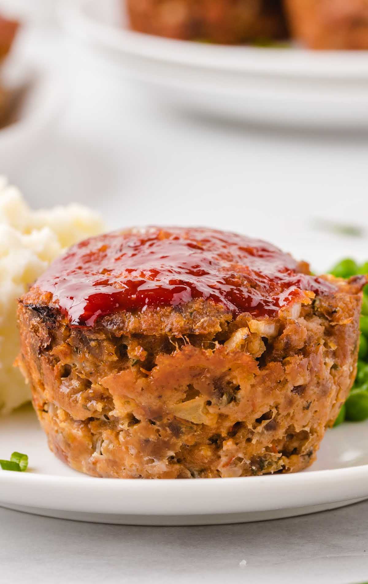 close up shot of muffin pan meatloaf