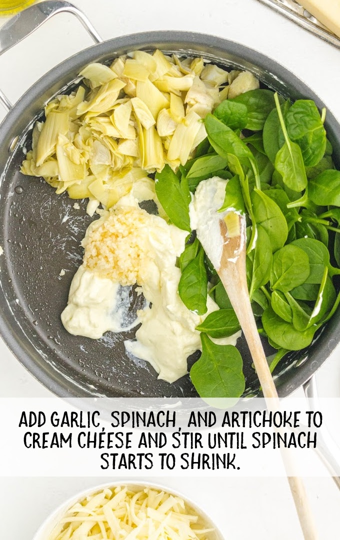 spinach artichoke quesadillas prcoess shot