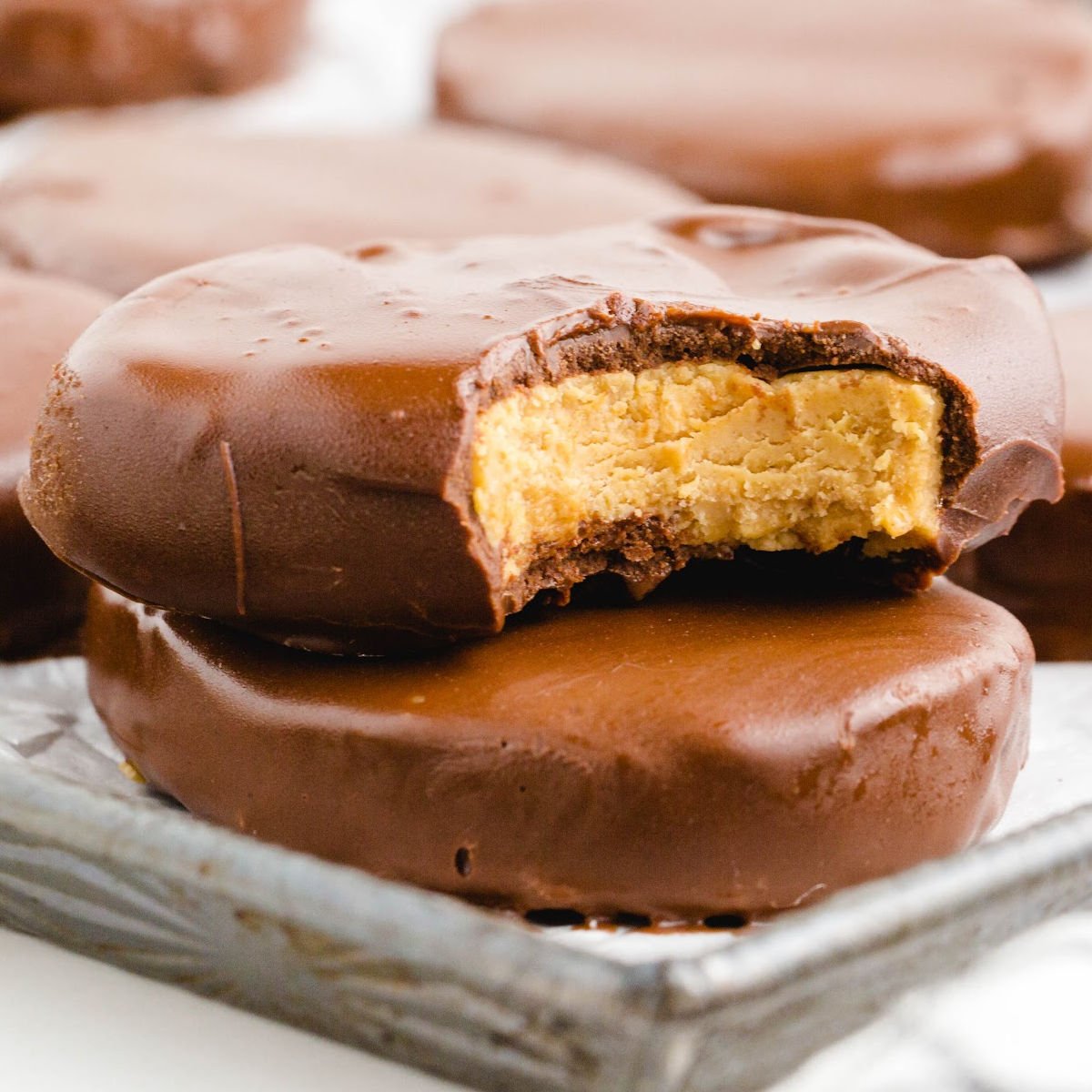 peanut butter easter eggs with a bite out