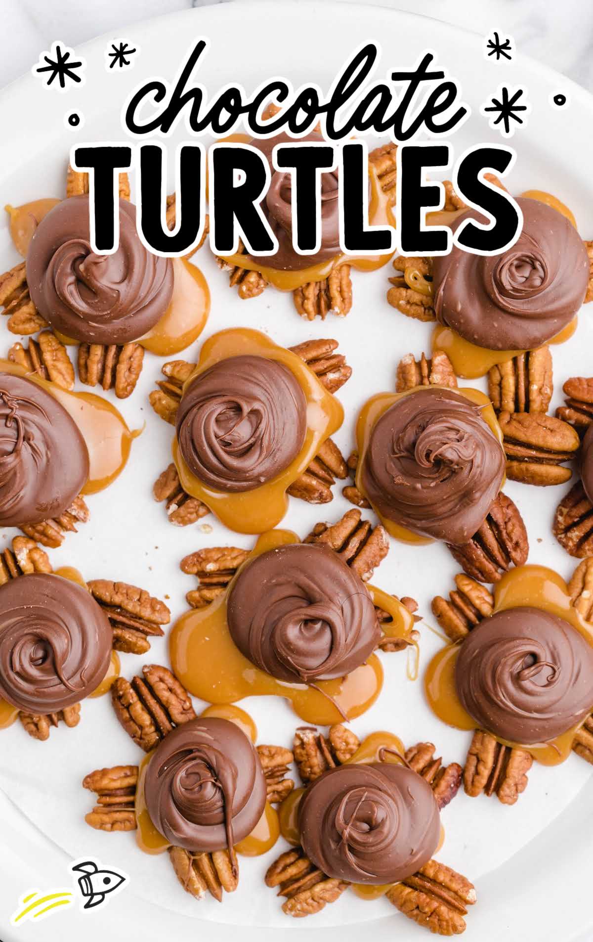 close up shot of Chocolate Turtles