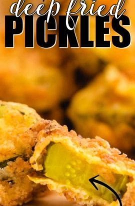 close up shot of fried pickles showing its inside layers