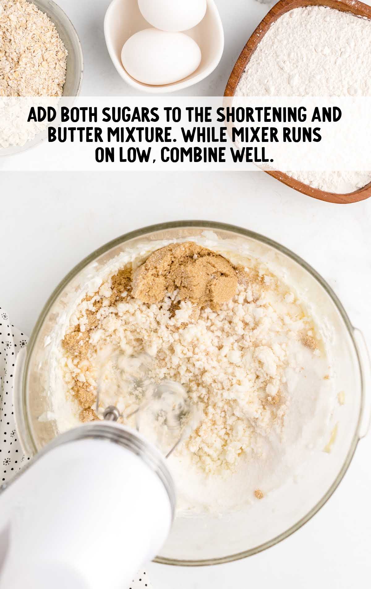 sugar and butter mixture added while mixer runs