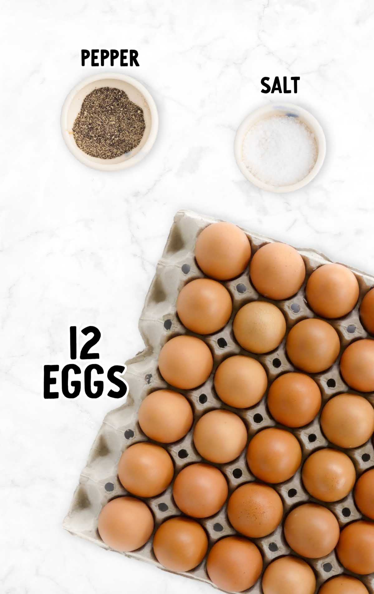 Sheet Pan Eggs raw ingredients that are labeled