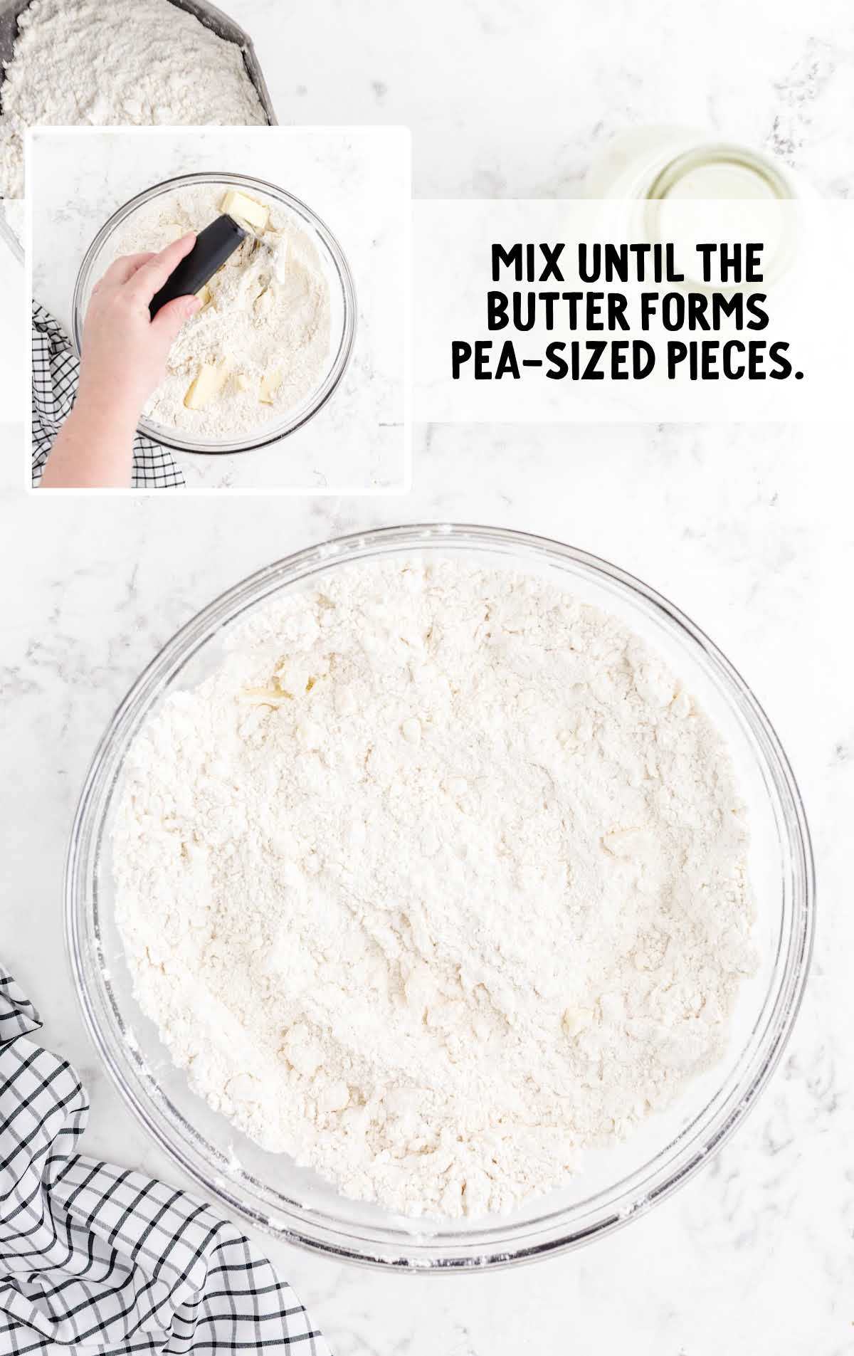 butter combined with the flour mixture in a bowl