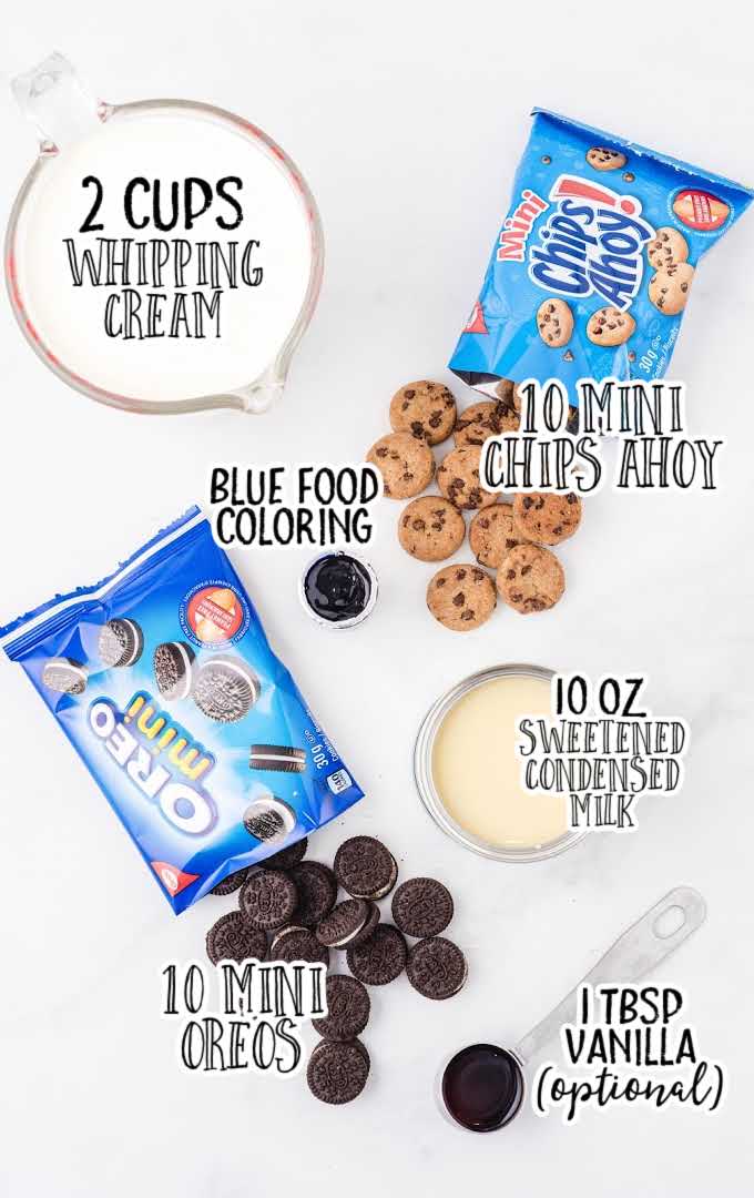Cookie Monster ice cream raw ingredients that are labeled