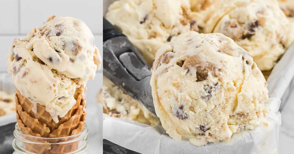 BEST Cookie Dough Ice Cream {No-Churn} - Celebrating Sweets