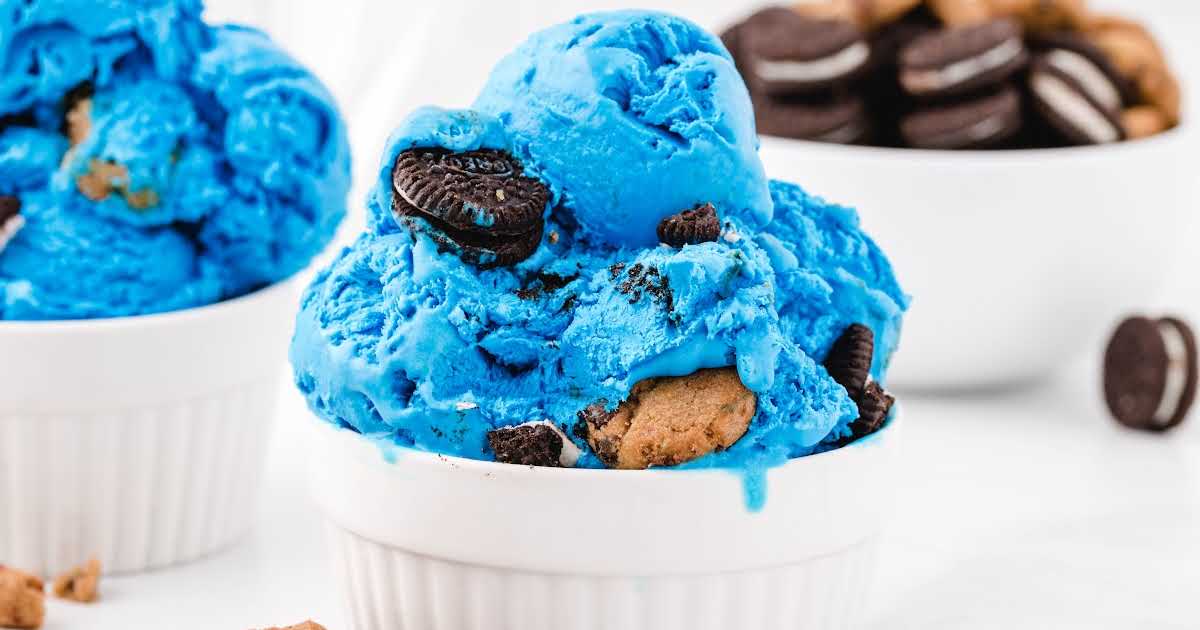 Homemade Cookie Monster Ice Cream