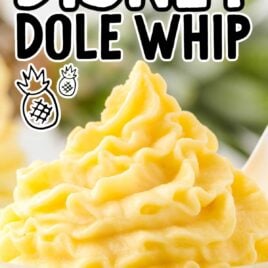 Dole Whip piped into a in a small clear bowl