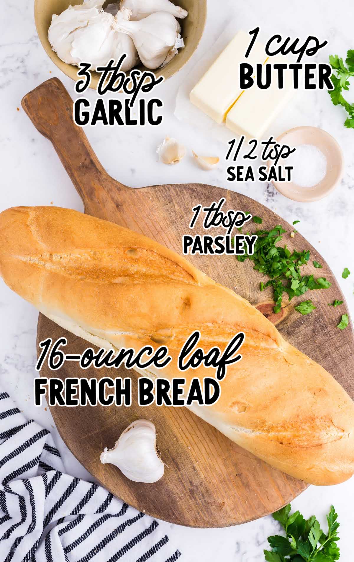 garlic bread raw ingredients that are labeled