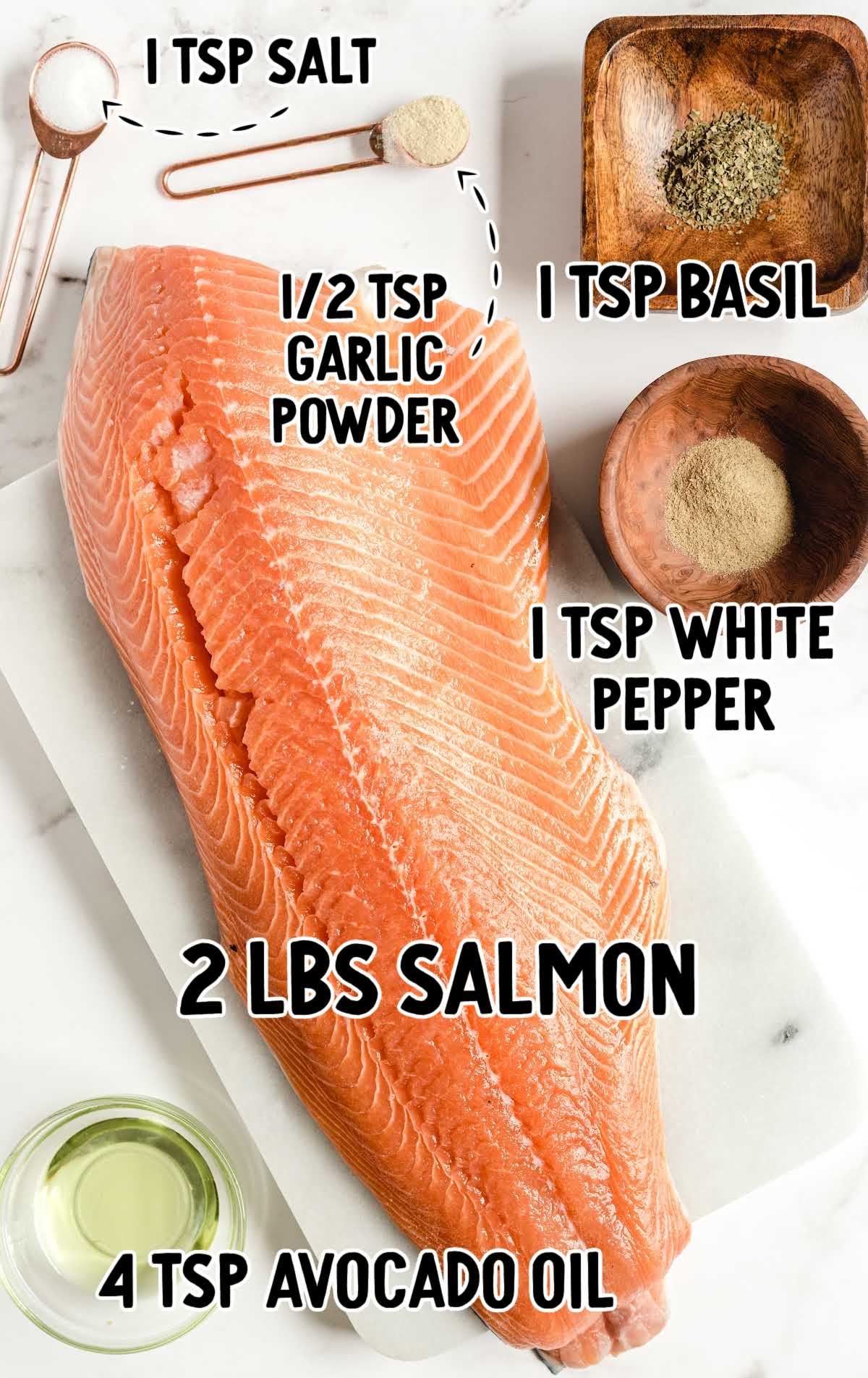 grilled salmon raw ingredients that are labeled