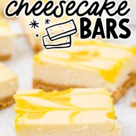 close up shot of a bunch of Lemon Cheesecake Bars