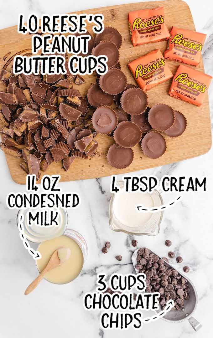 Reese’s peanut butter fudge raw ingredients that are labeled