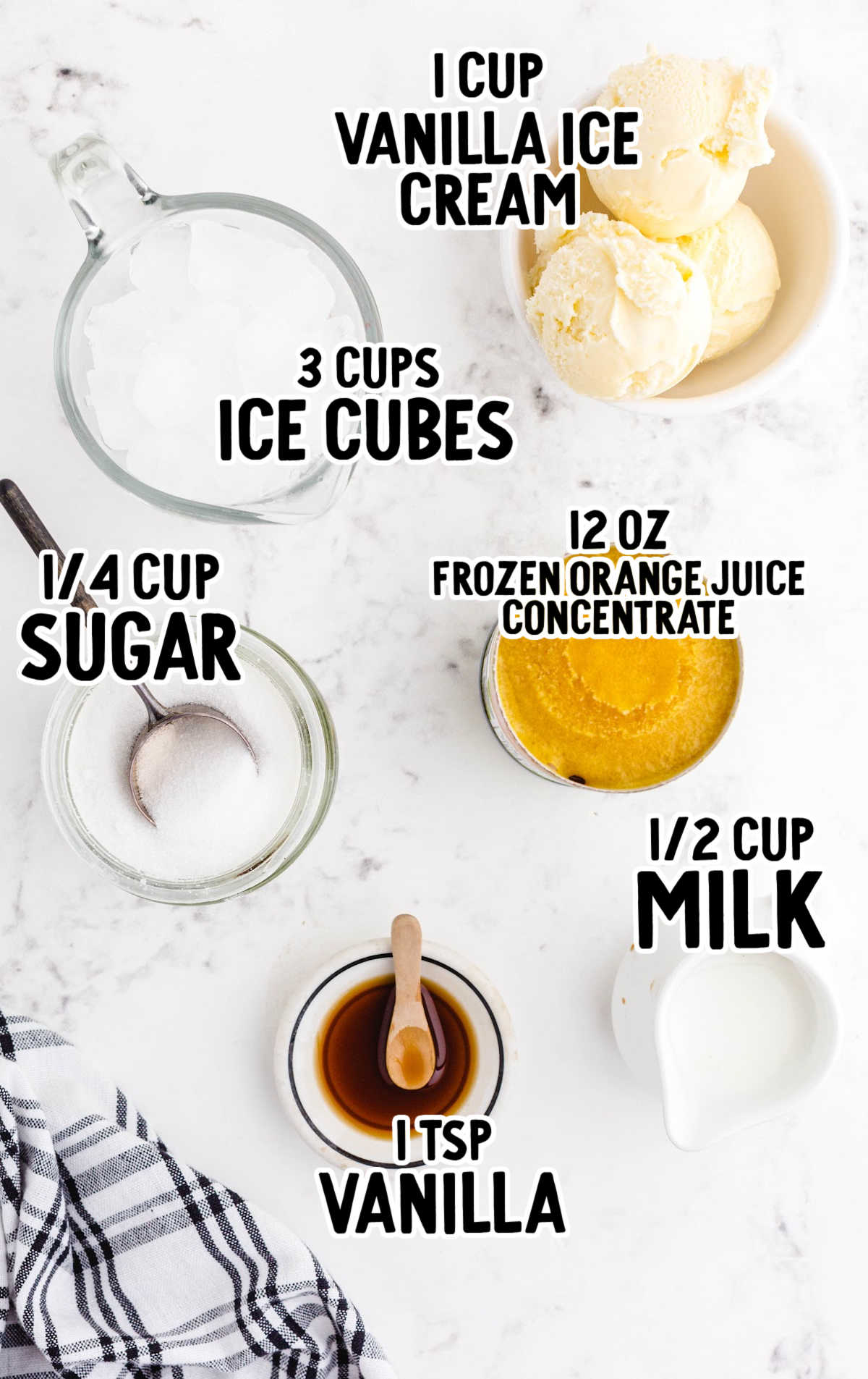 orange julius raw ingredients that are labeled