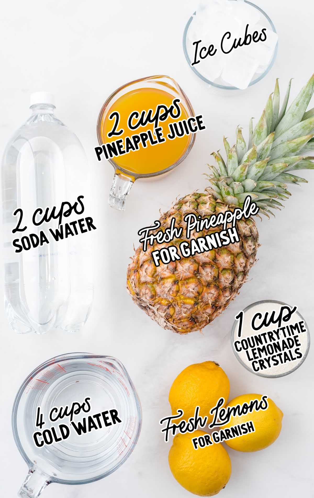 pineapple lemonade raw ingredients that are labeled