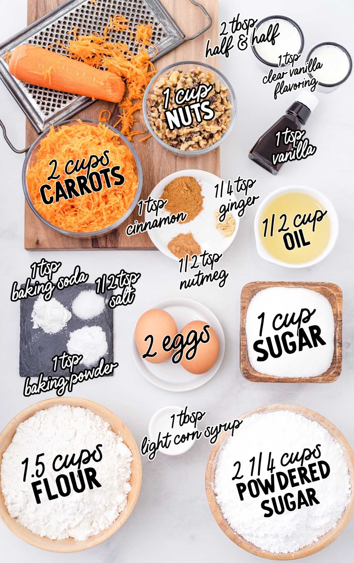 carrot bread raw ingredients that are labeled