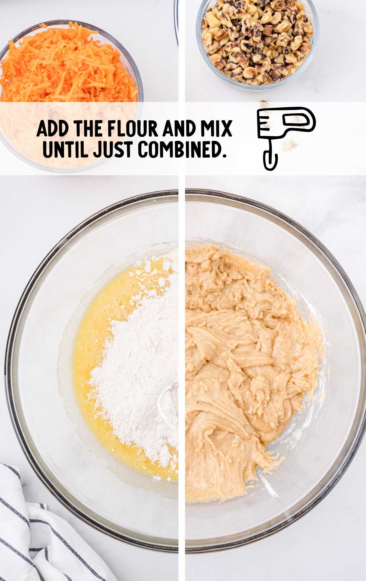 flour combined in a bowl and mixed