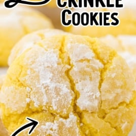 close up shot of lemon crinkle cookies