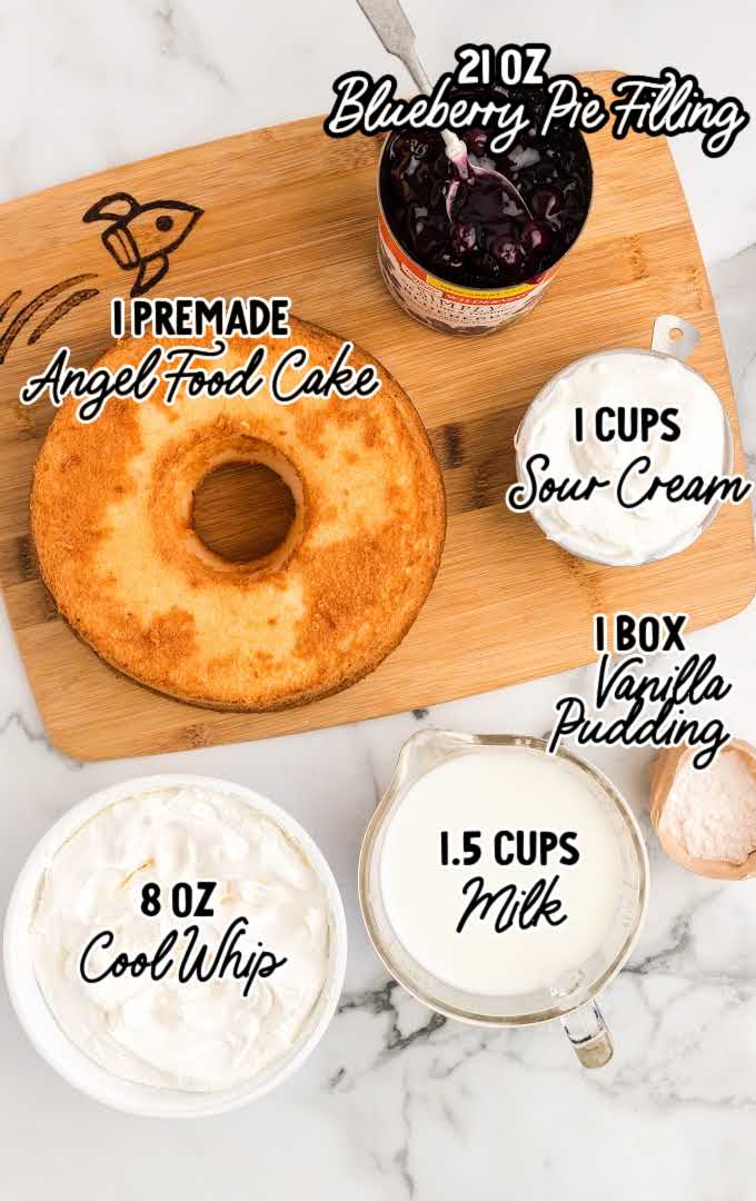blueberry angel food cake raw ingredients that are labeled
