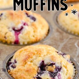 Blueberry Muffin with Sour Cream in a cupcake pan