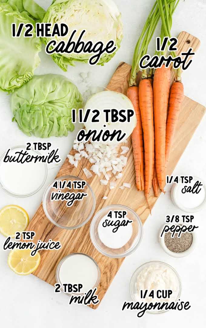 KFC copycat coleslaw raw ingredients that are labeled