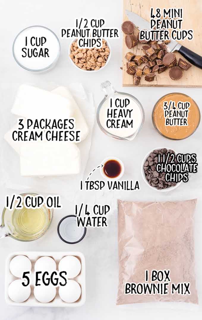 Reese’s cheesecake raw ingredients that are labeled