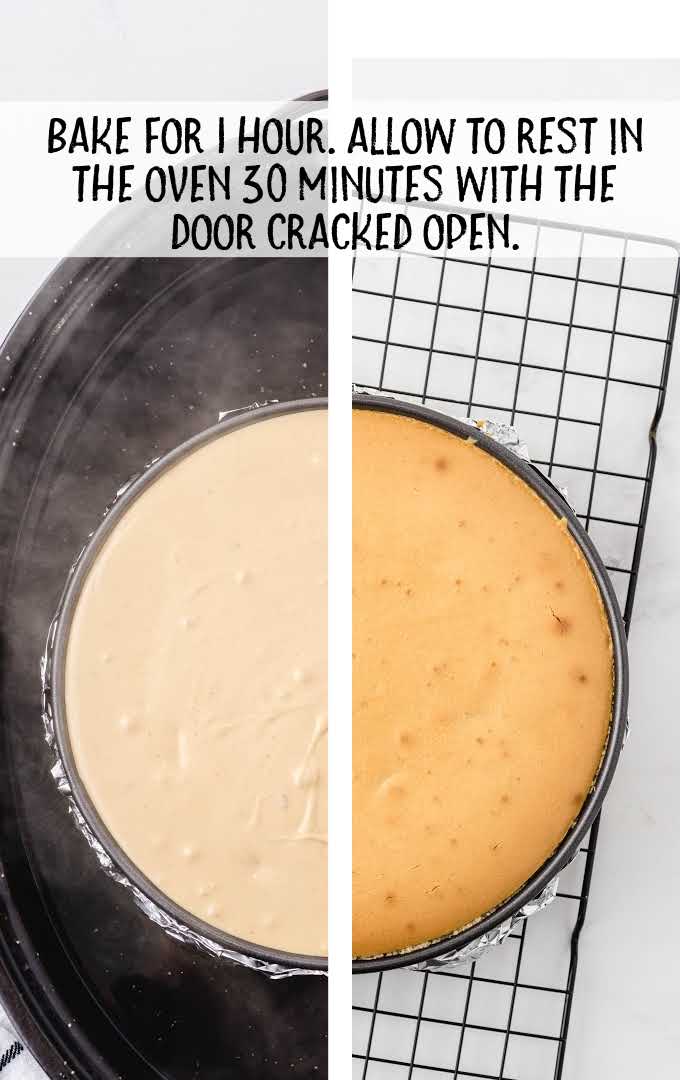 before and after cheesecake is baked