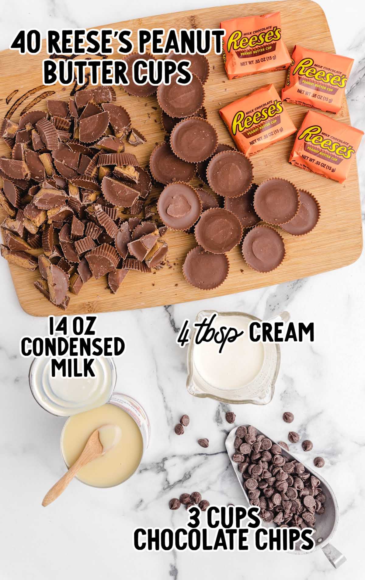 Reese’s peanut butter fudge raw ingredients that are labeled