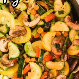 close up shot of Sauteed Vegetables on a pan