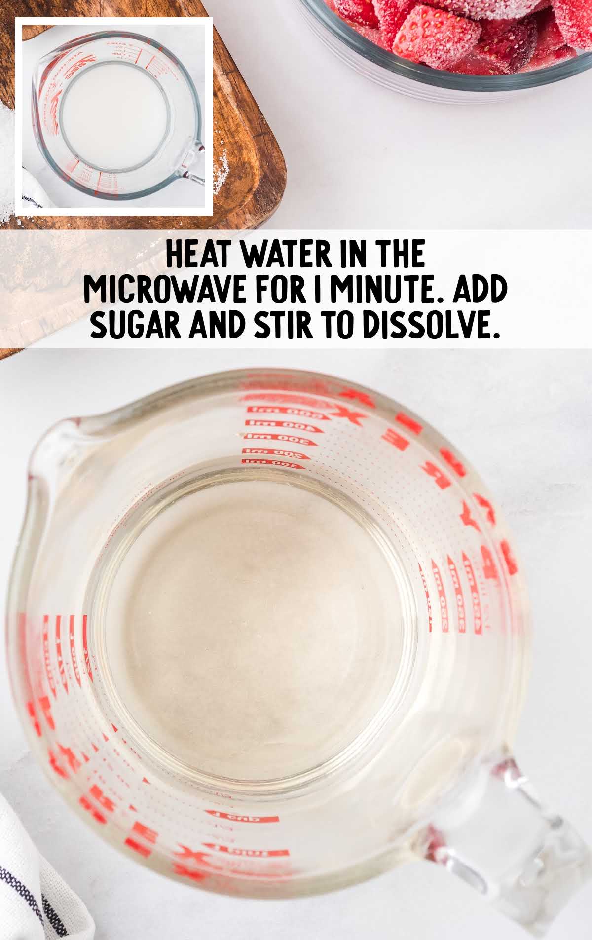 water heated in a microwave in measuring cup