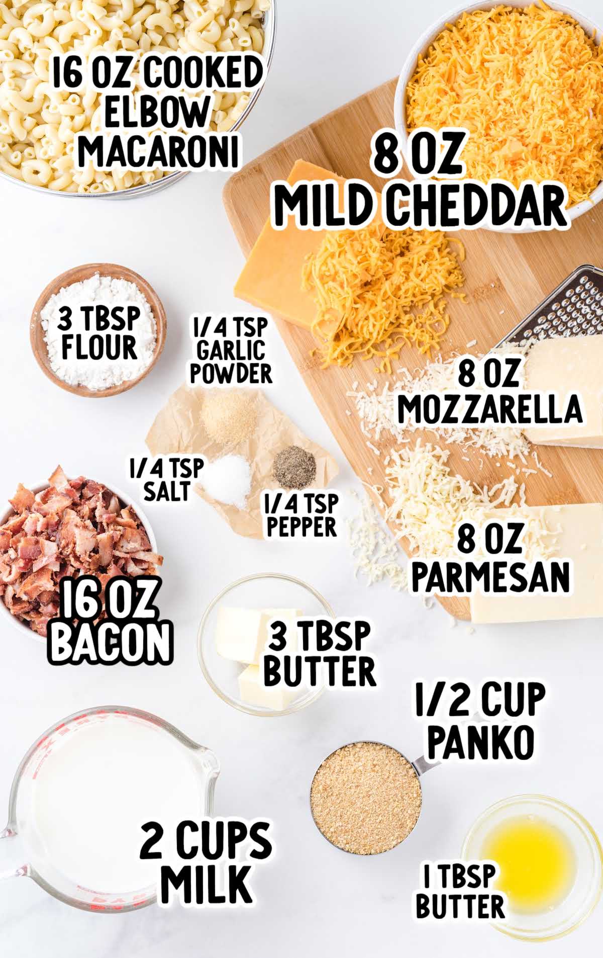 bacon mac and cheese raw ingredients that are labeled