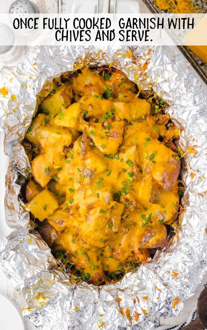 cheese potatoes topped with chives