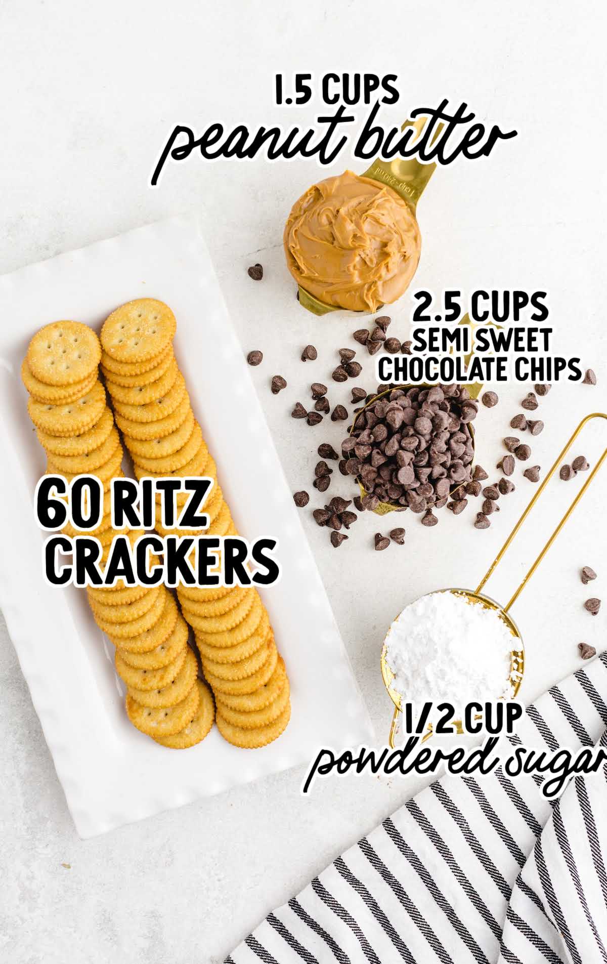 Chocolate Peanut Butter Ritz Cookies raw ingredients that are labeled