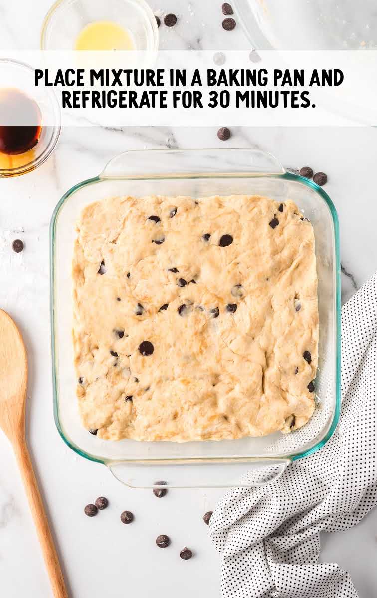 cookie batter in a baking pan