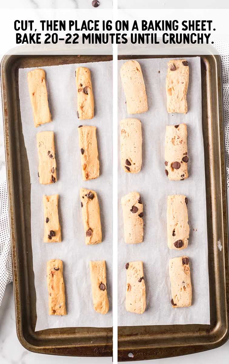 cookie fries baked on a baking sheet