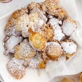 close up overhead shot of a Funnel Cake Bites