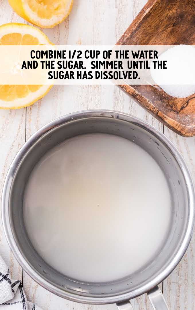 water and sugar poured into a saucepan