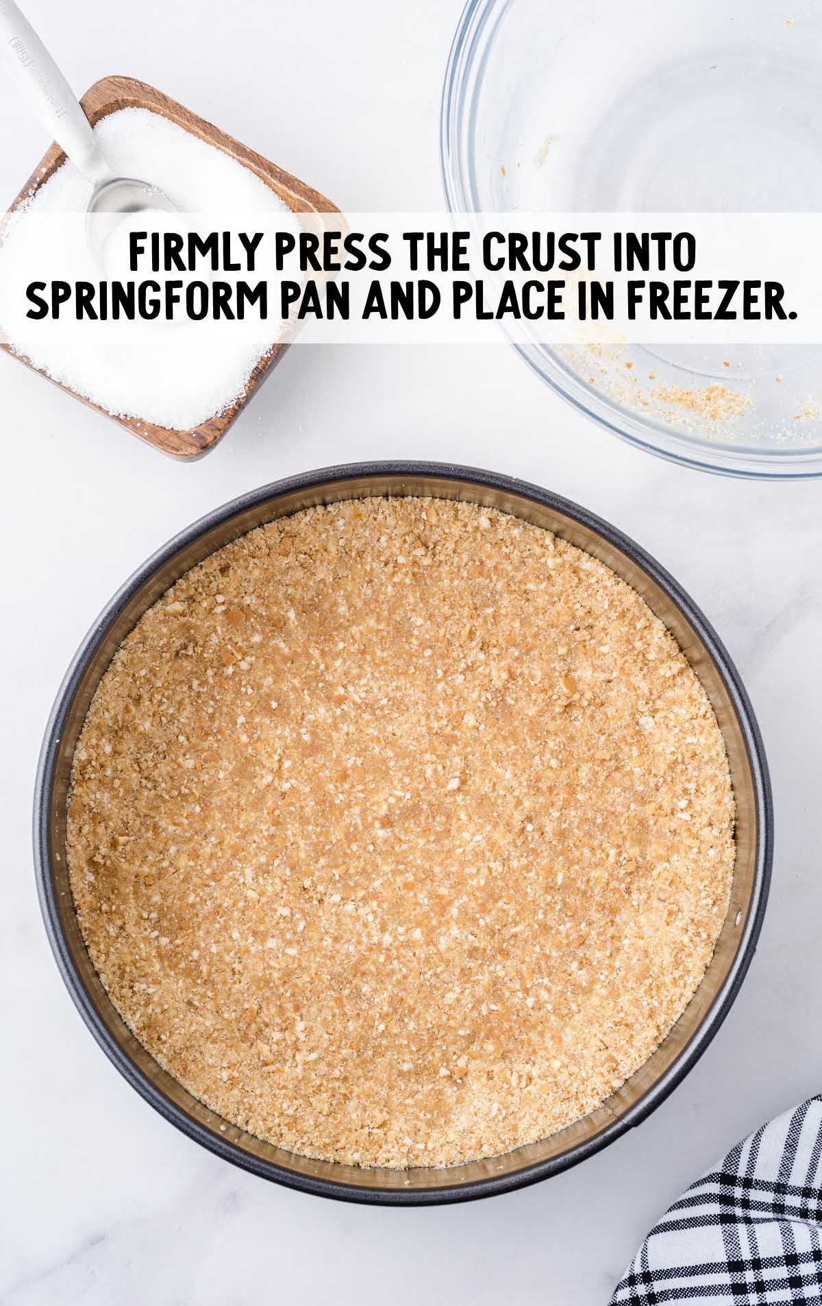 crust pressed into a springform pan
