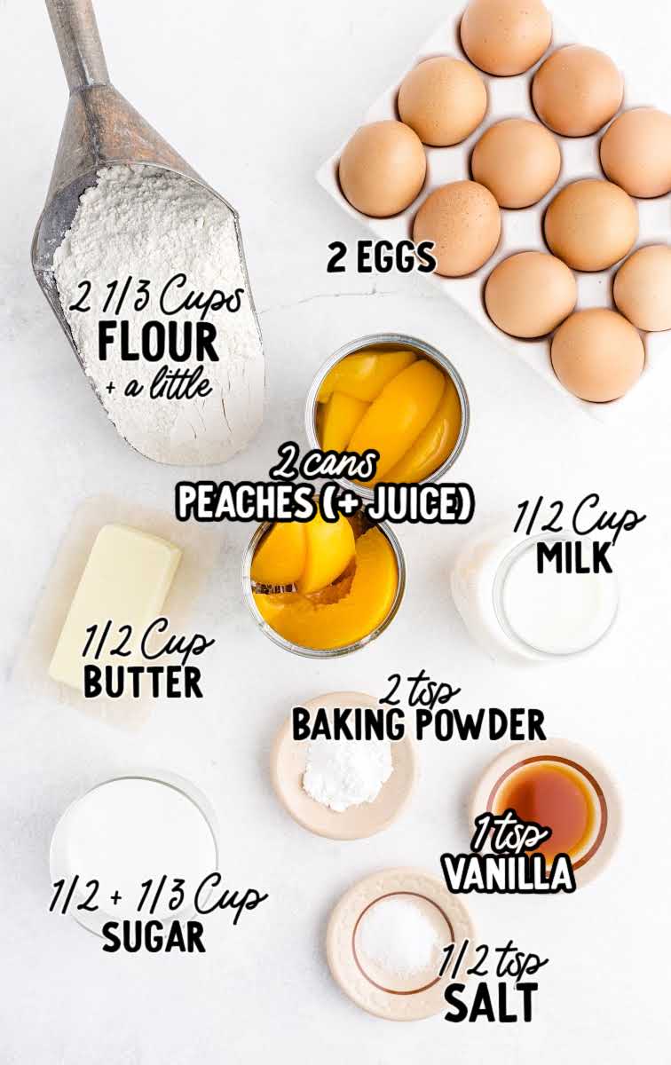 peach cobbler muffins raw ingredients that are labeled