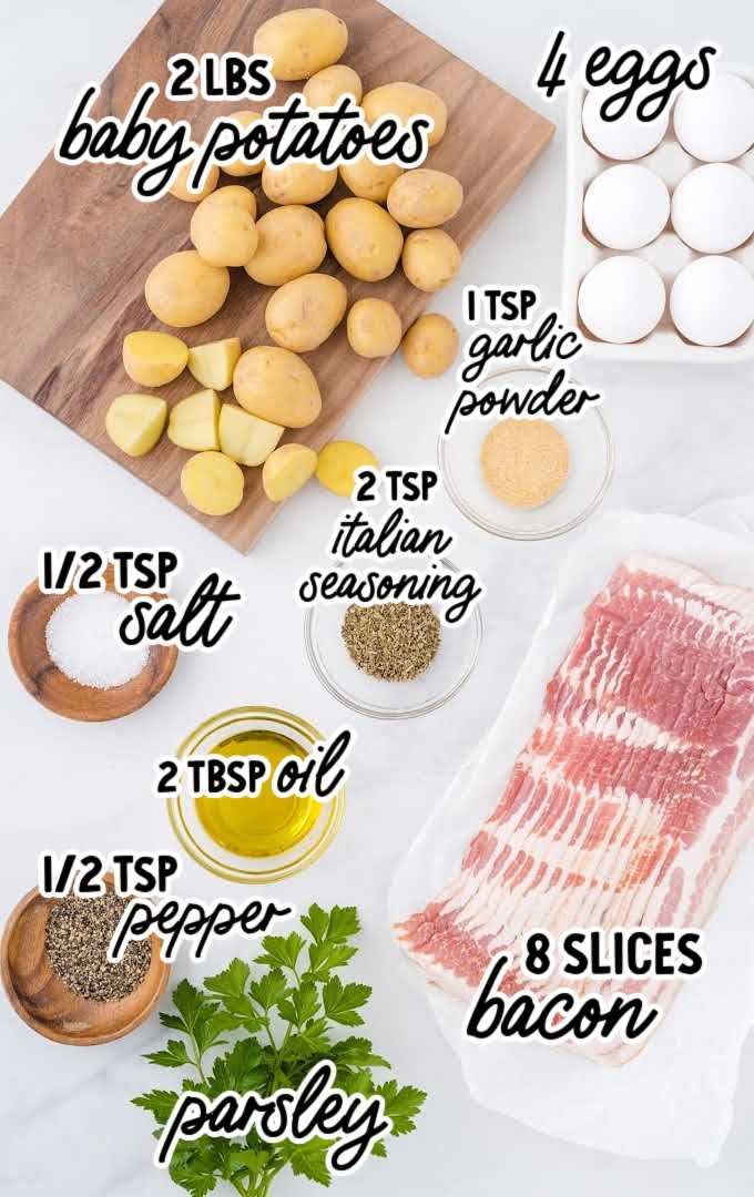 sheet pan breakfast raw ingredients that are labeled