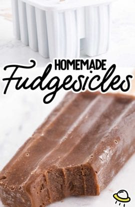 close up shot of fudgesicles with a bite taken out of it