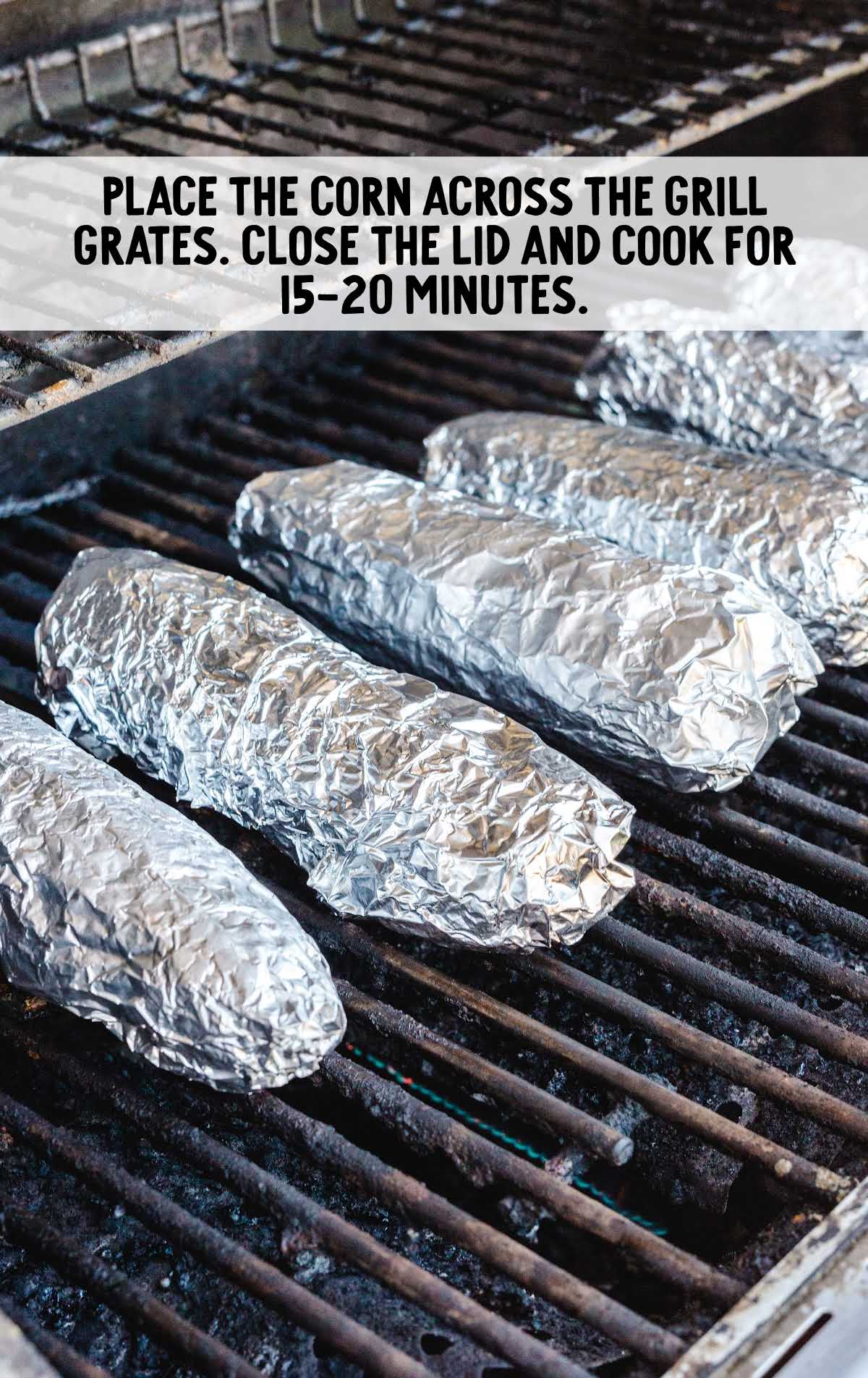 aluminum foil Mexican Corn on the Cob on the grill