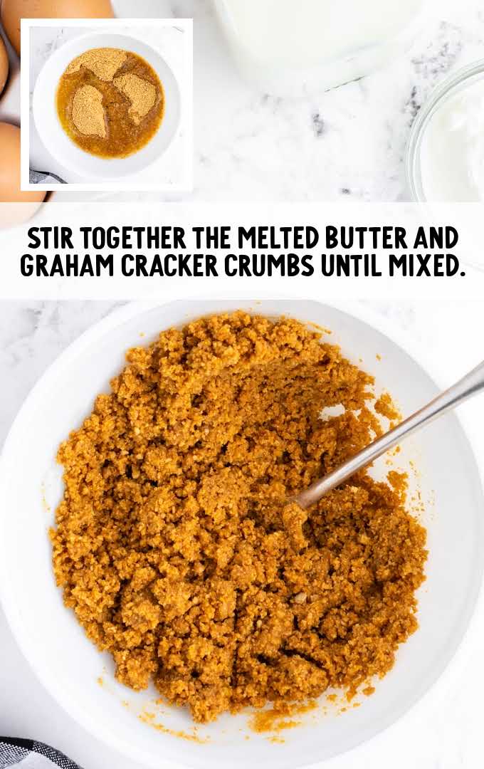 melted butter and graham cracker crumbs mixed 