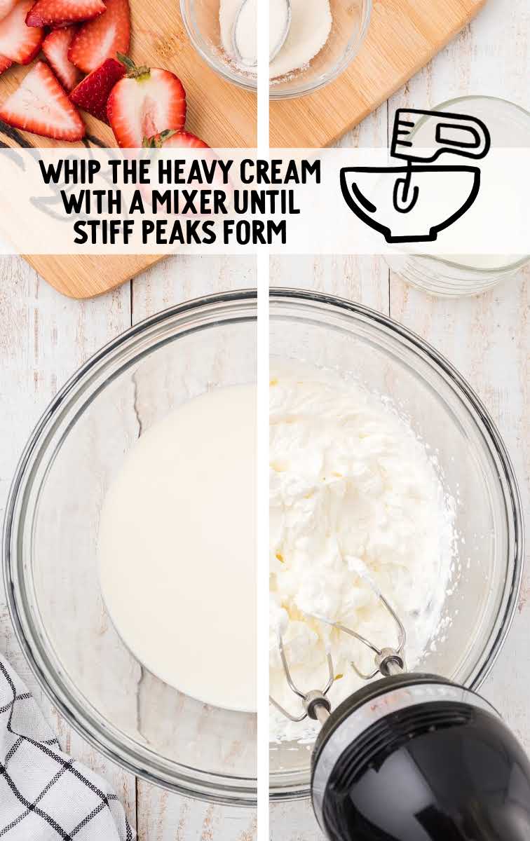 heavy cream whipped until stiff peaks form