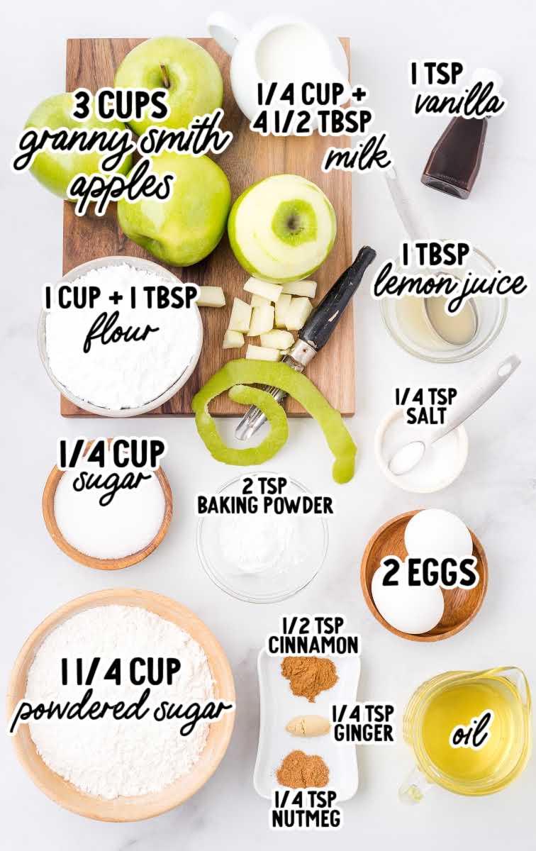 apple fritter recipe raw ingredients that are labeled